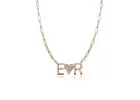 Gold Heart Initial Necklace