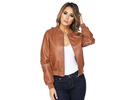 Buy Elegant & Edgy Averie Brown Bomber Leather Jacket Online In India - Marry Clothing