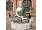 Outdoor Marble Meditating Buddha Statue for Garden and Home Decor