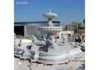 Large Marble Water Fountain with Lion Statues for Outdoor Garden and Home Decor