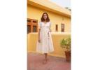 Sorbet Wave Chanderi Cotton Block Printed Dress