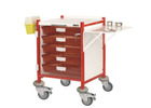 Vista 40 Clinical Trolley - 5 Single Depth Trays - Red