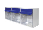 Needle & Cannulae Storage Box Light Grey with Blue Handles - 3 Compartments