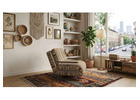 Vintage Stripe Bouclé 4-in-1 Convertible Sleeper Chair Bed for Small Living Room