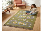 Custom Size Kilim Rug | Multicolor Diamond Lattice Rug