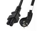Ultra Low Profile Angle NEMA 5-15P to C5 Straight Power Cord 3-Slot 18/3 AWG SPT-2 | SFCable